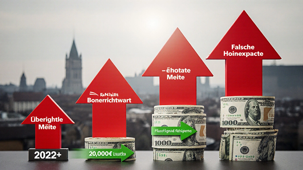 Zeitlinie zeigt falsche Steuerwerte, die durch Einspruch mit Beweisen reduziert werden.