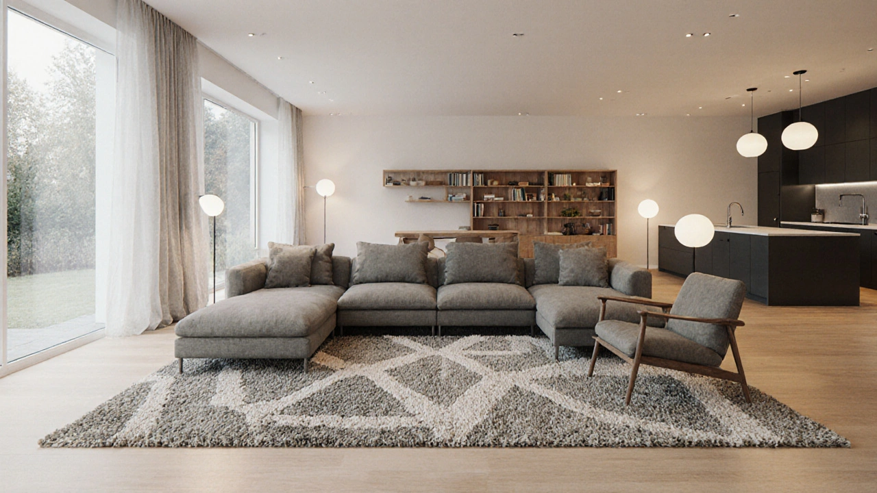 Zonierung im offenen Wohnbereich: So teilen Sie Raum mit Teppichen, Licht und Möbeln