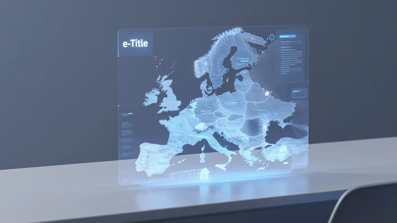 Futuristische digitale Karte der EU zur Vereinfachung von Käufen