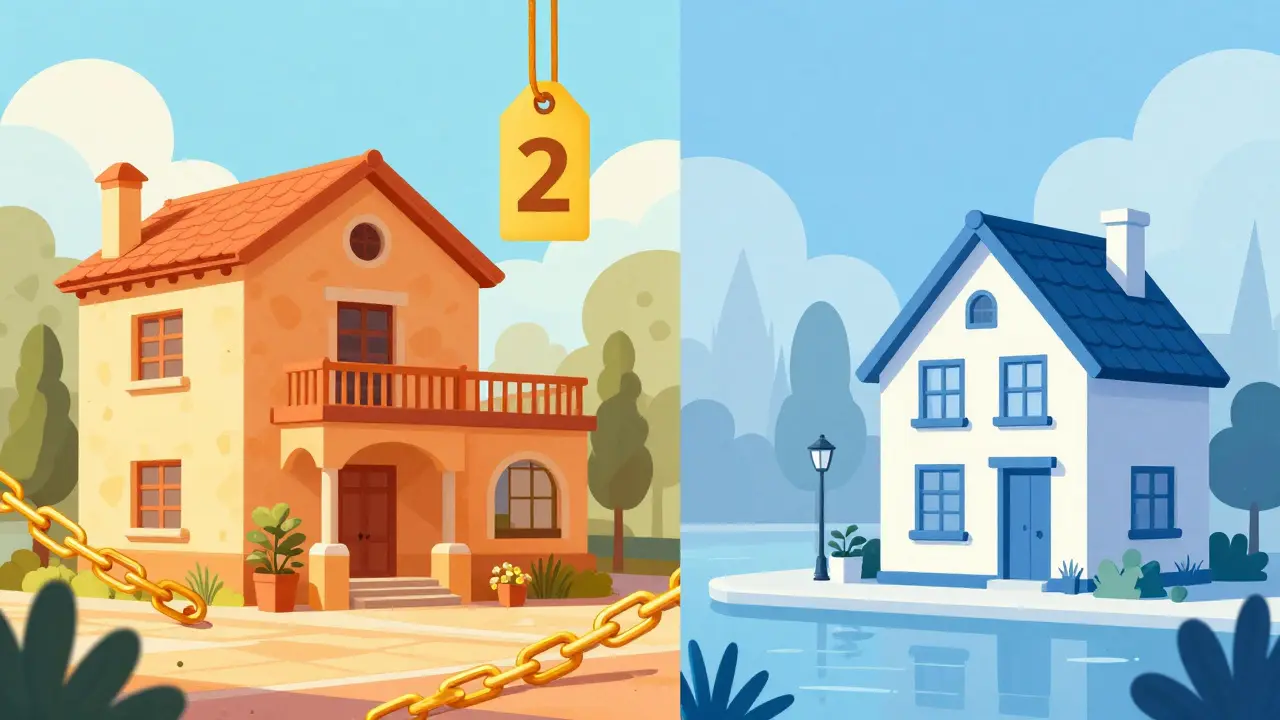 Vergleich teurer spanischer Villa mit günstiger niederländischer Wohnung