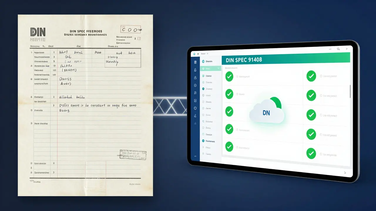Vergleich von papierbasierten Protokollen und moderner digitaler Dokumentation