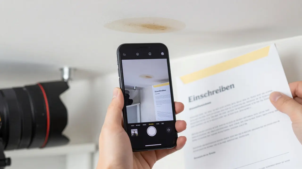 Dokumentation von Baumängeln mit Fotos und formeller Einschreibsendung