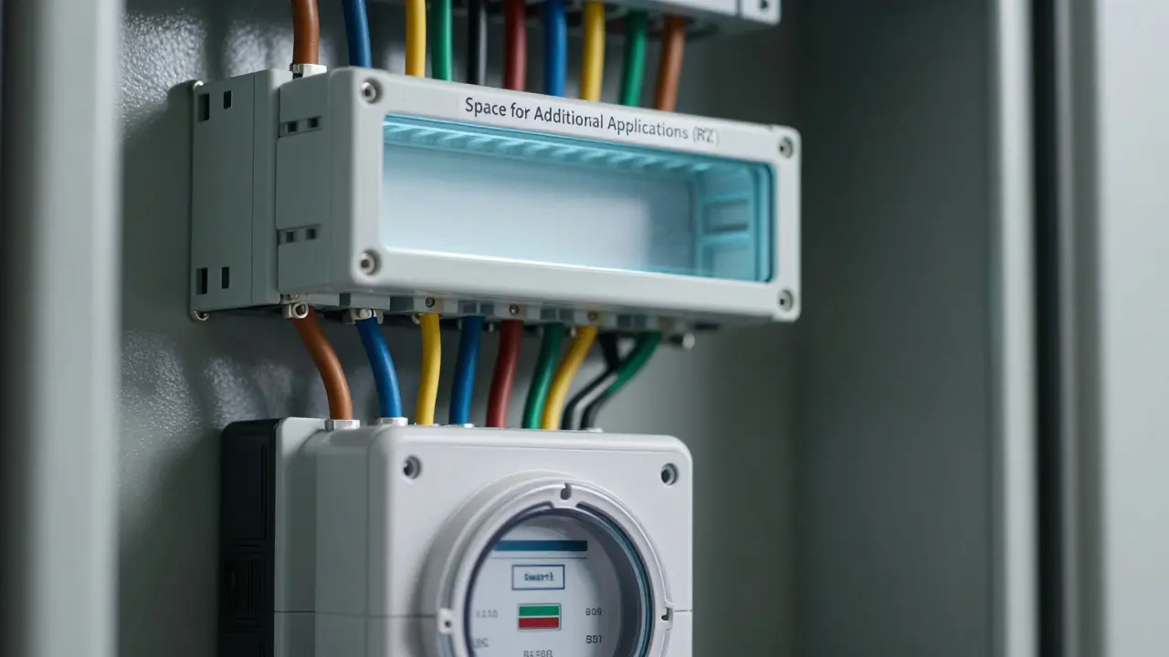 Detailansicht der reservierten Erweiterungsmodule für Smart Home und E-Mobilität