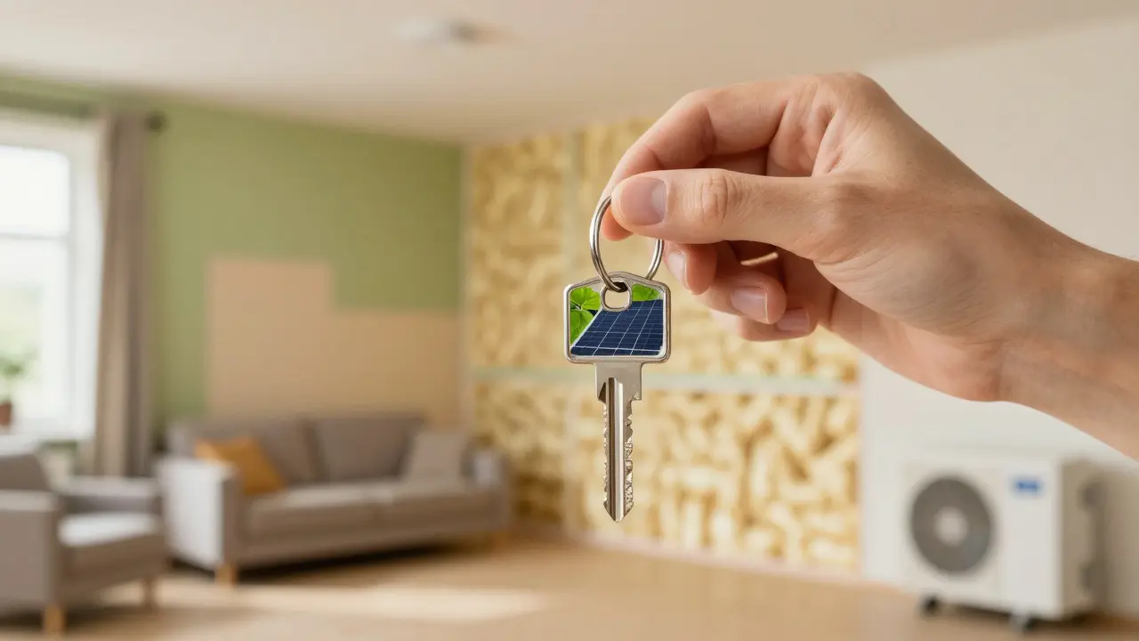 Schlüssel zu einem energetisch sanierten Haus mit Fokus auf Effizienz