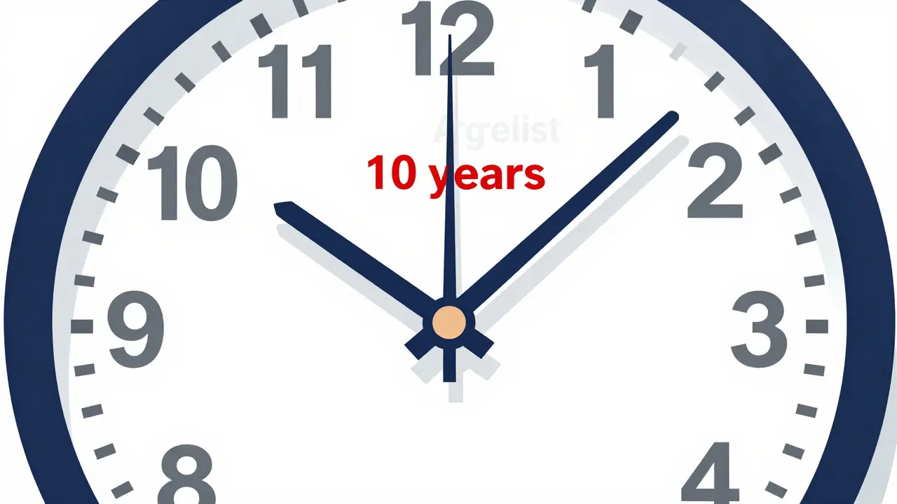 Abstrakte Uhr mit Schattenfigur, die Fristen und Arglist symbolisiert