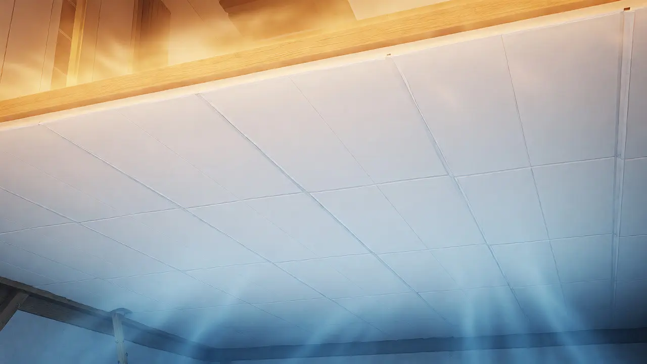 Fertig gedämmte Kellerdecke mit Wärmeschutz